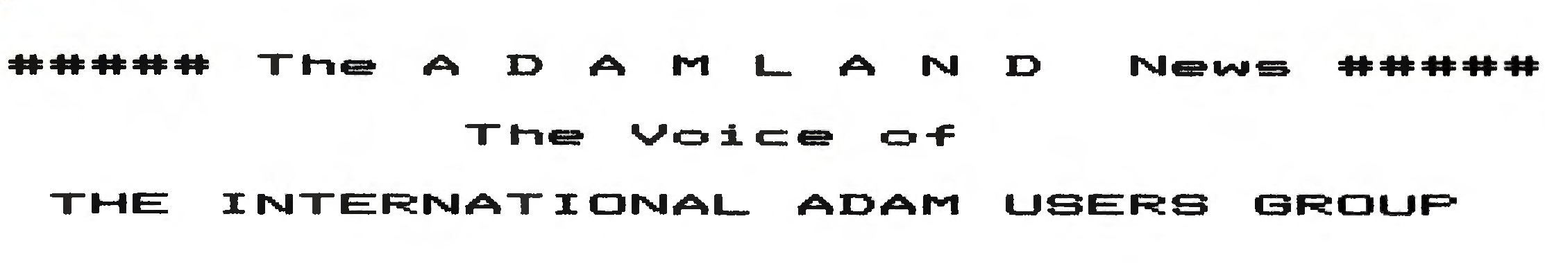 ADAMLand Newsletter Logo